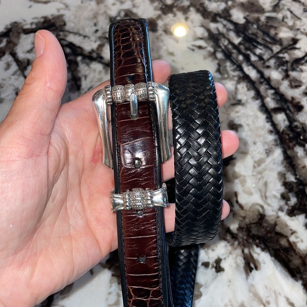 Brighton Black and Brown Woven Belt